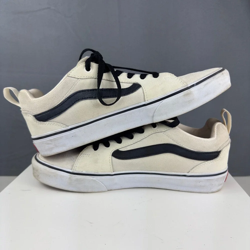 Vans Filmore Sneakers Mens 9 Cream Black Suede Canvas Low Top Skate Shoes 721454